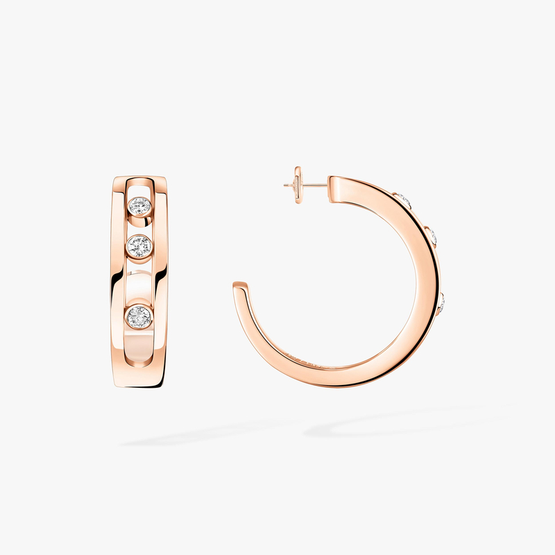 Orecchini Donna Oro rosa Diamante Orecchini a cerchio Move 04407-PG
