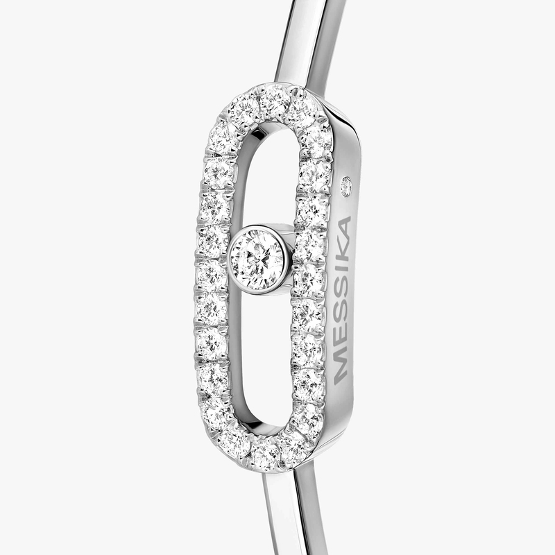 Boucles d'oreilles Femme Or Blanc Diamant Créoles Move Uno GM 12468-WG