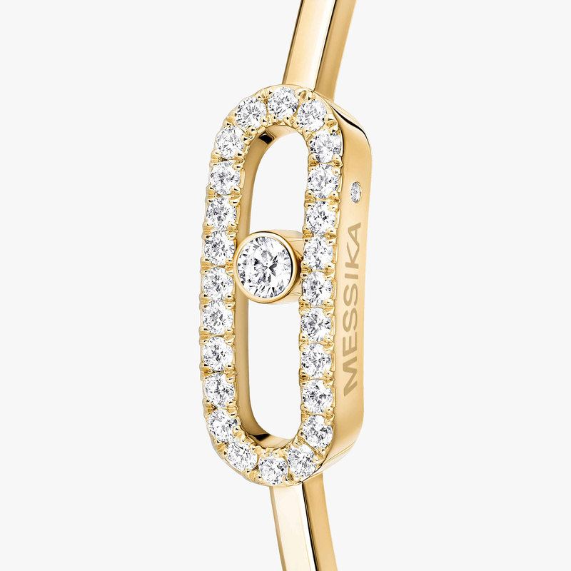 Move Uno hoop earrings large Yellow Gold For Her Diamond Earrings 12468-YG