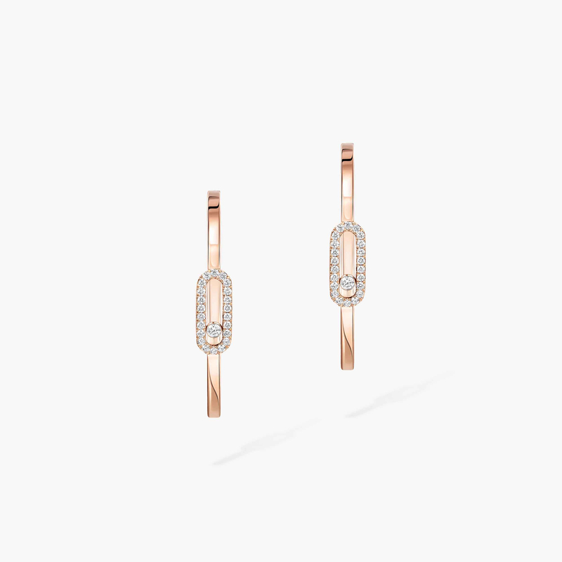 Boucles d'oreilles Femme Or Rose Diamant Créoles Move Uno PM 12485-PG