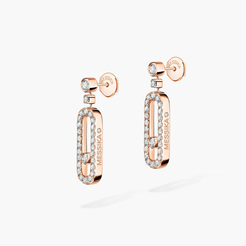 Move Uno stud earrings Pink Gold For Her Diamond Earrings 05631-PG