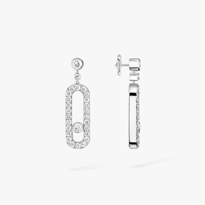 Earrings For Her White Gold Diamond Move Uno Stud 05631-WG