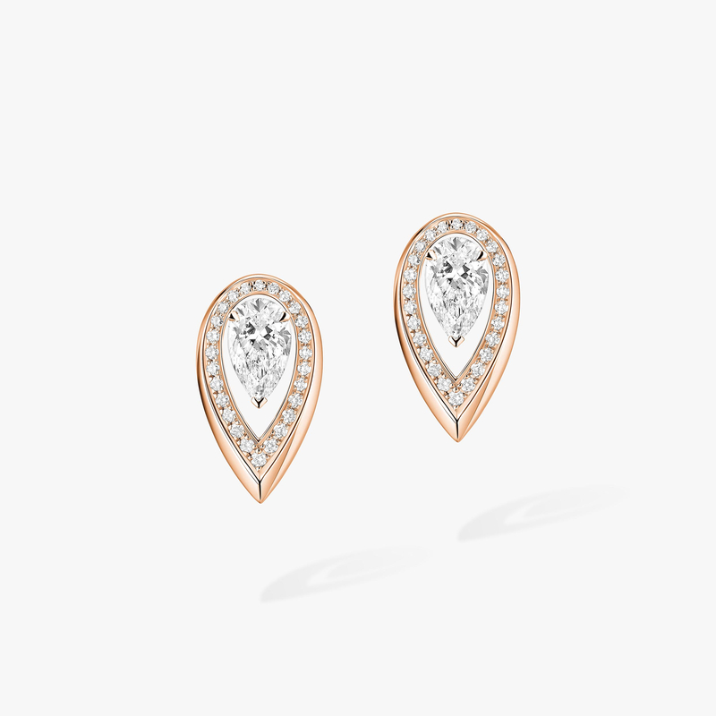 Fiery 0.40ct Pink Gold For Her Diamond Earrings 14377-PG