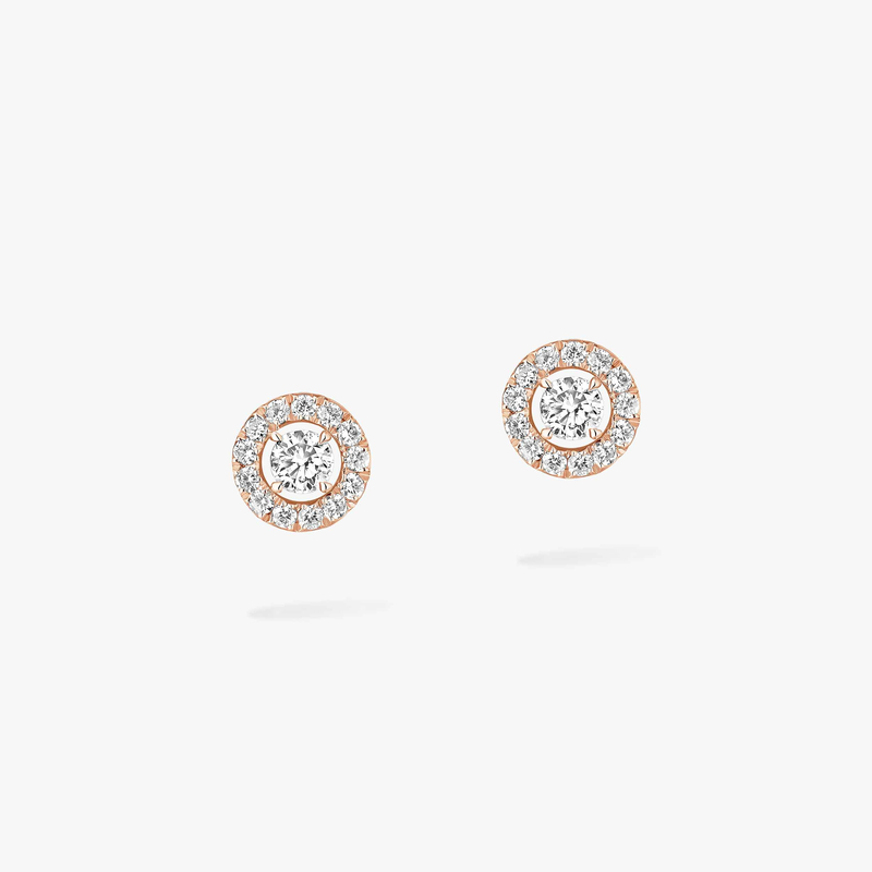 Earrings For Her Pink Gold Diamond Joy Round Diamonds SM 06954-PG