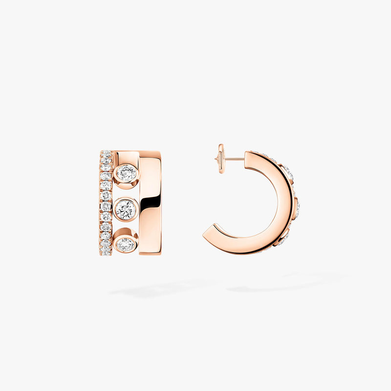 Move Romane Mini Hoops Pink Gold For Her Diamond Earrings 07178-PG