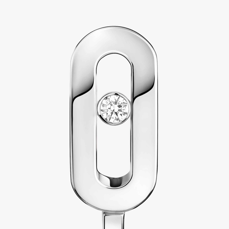 Boucles d'oreilles Femme Or Blanc Diamant Mini Créoles Move Uno 10050-WG