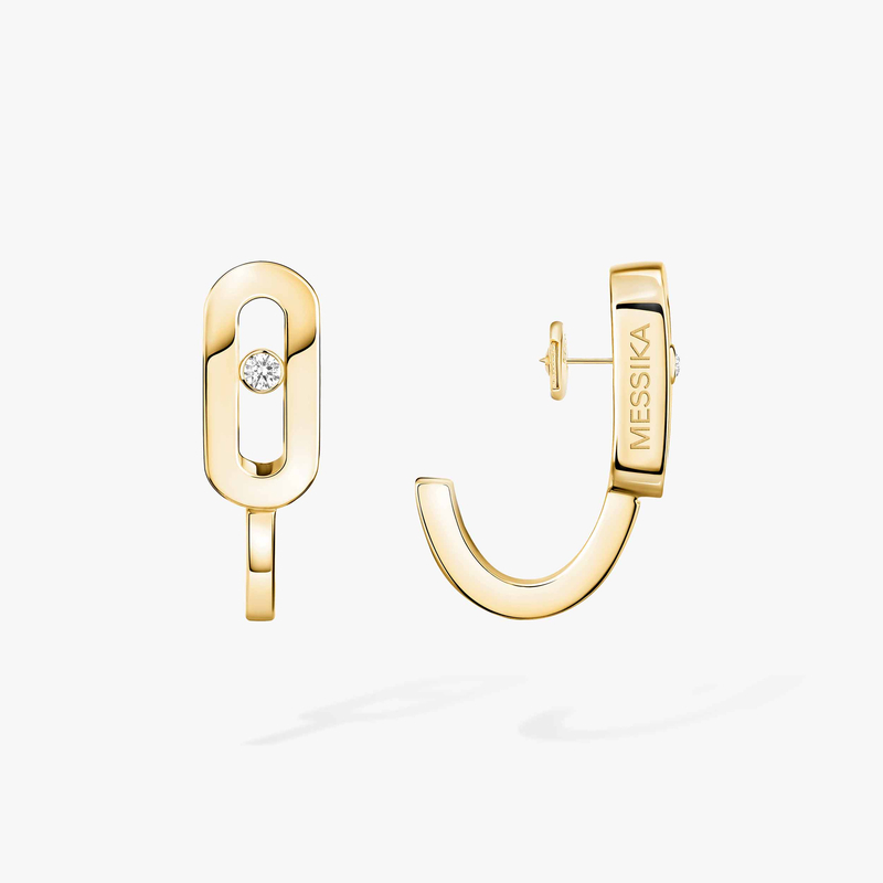 Boucles d'oreilles Femme Or Jaune Diamant Mini Créoles Move Uno 10050-YG