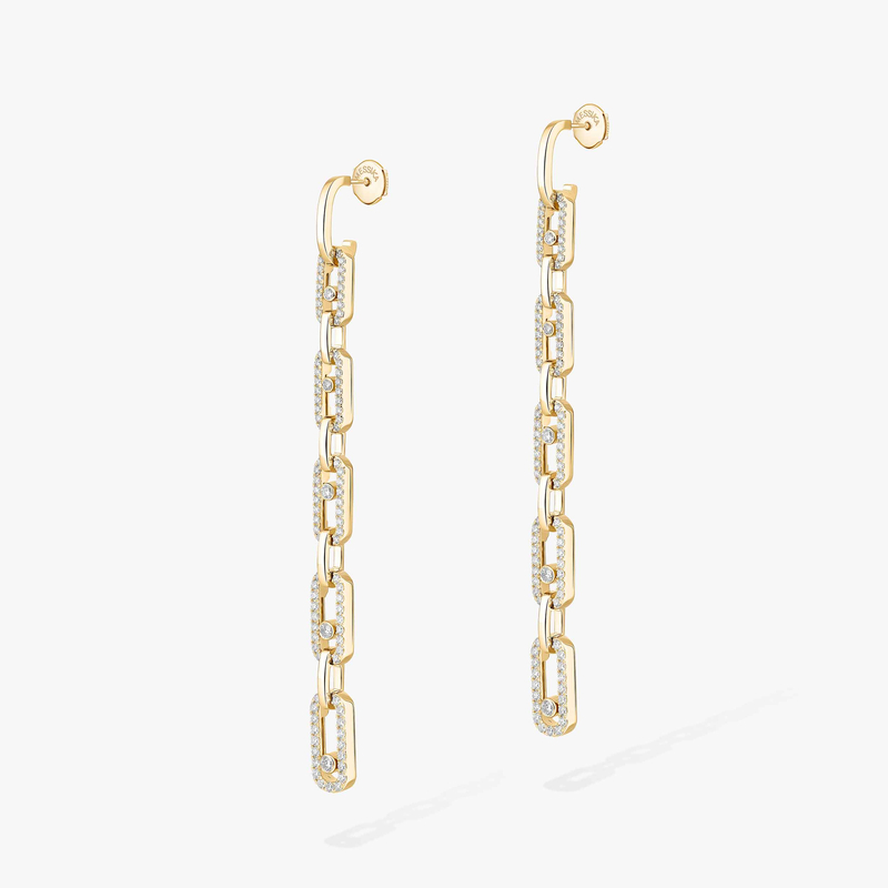 Move Link Multi Pendant Earrings Yellow Gold For Her Diamond Earrings 12011-YG