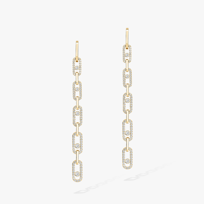 Move Link Multi Pendant Earrings Yellow Gold For Her Diamond Earrings 12011-YG