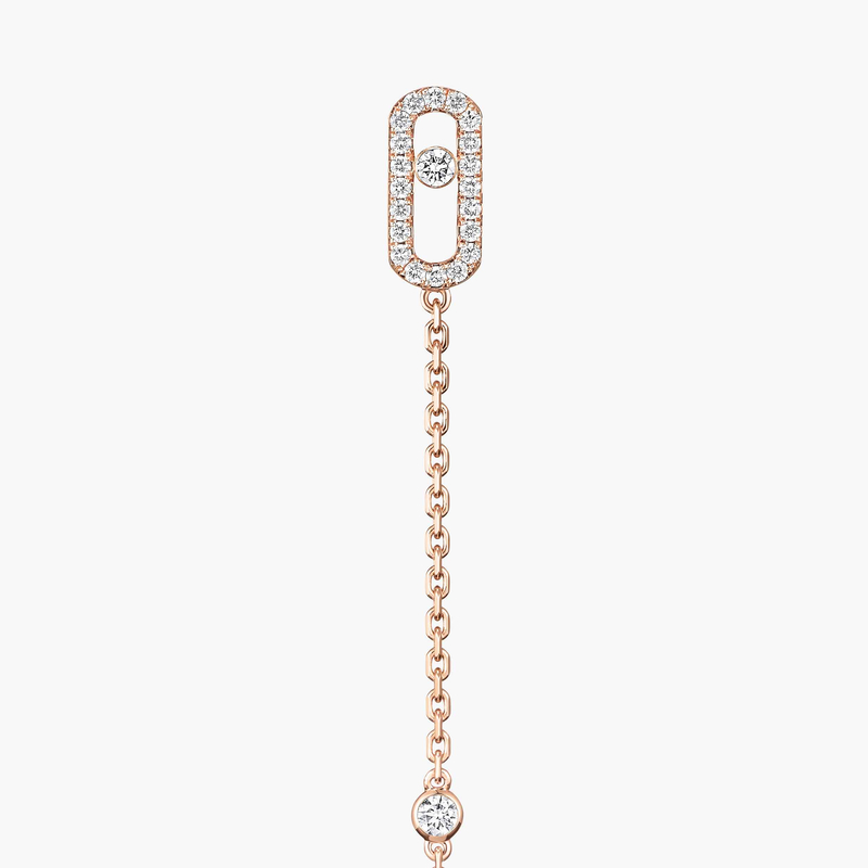 Boucles d'oreilles Femme Or Rose Diamant Pendantes Move Uno 11321-PG