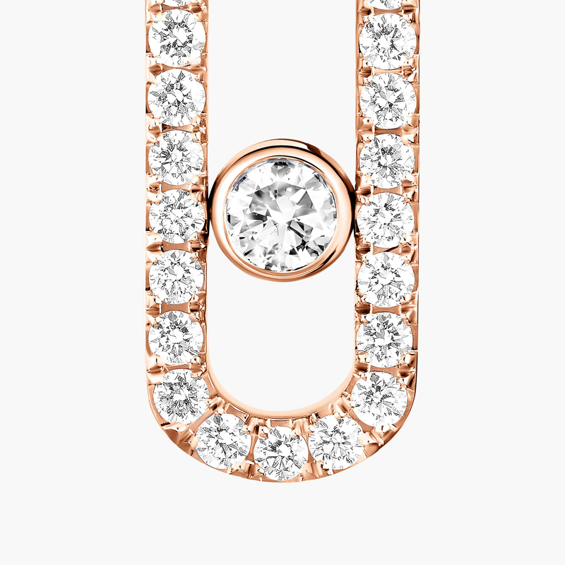 Move Uno Mit Diamanten ausgefasst Für sie Diamant Ohrringe Roségold 12183-PG
