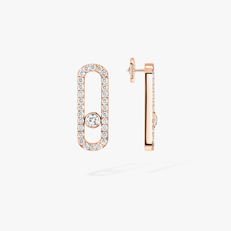 Move Uno Mit Diamanten ausgefasst Für sie Diamant Ohrringe Roségold 12183-PG