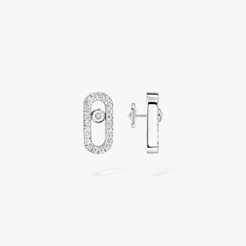 Boucles d'oreilles Femme Or Blanc Diamant Puces Move Uno 05634-WG