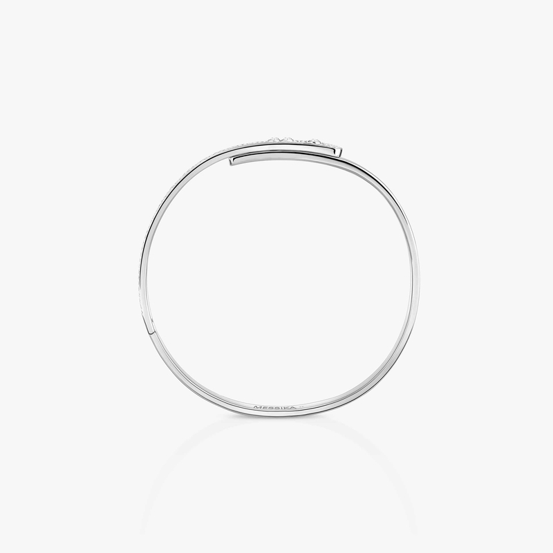 Bracelet Femme Or Blanc Diamant Bangle Move Noa PM Semi Pavé 10093-WG