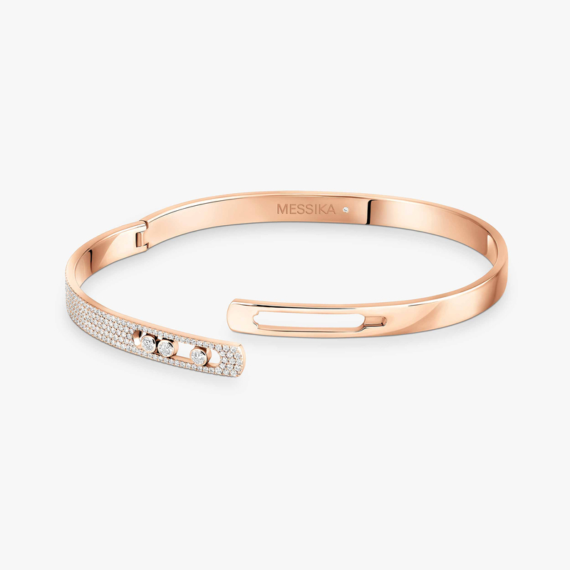 Bracelet Femme Or Rose Diamant Bangle Move Noa PM Semi Pavé 10093-PG
