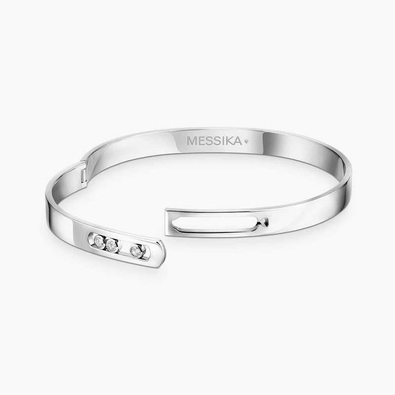 Bracelet Femme Or Blanc Diamant Bangle Move Noa 06368-WG