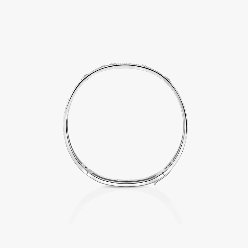 Bracelet Femme Or Blanc Diamant Bangle Move Romane Pavé 13914-WG
