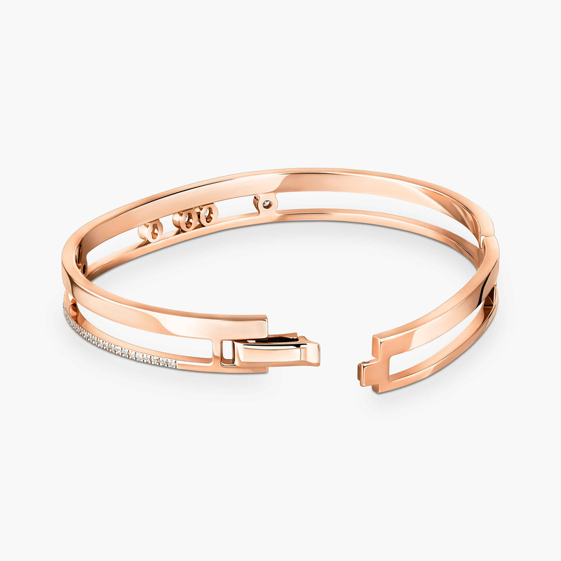 Bracelet Femme Or Rose Diamant Bangle Move Romane  06514-PG