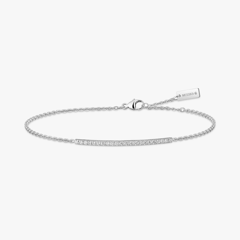 Bracelet Femme Or Blanc Diamant Gatsby Barrette 05446-WG