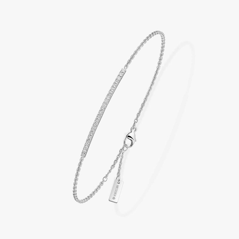 Bracelet Femme Or Blanc Diamant Gatsby Barrette 05446-WG
