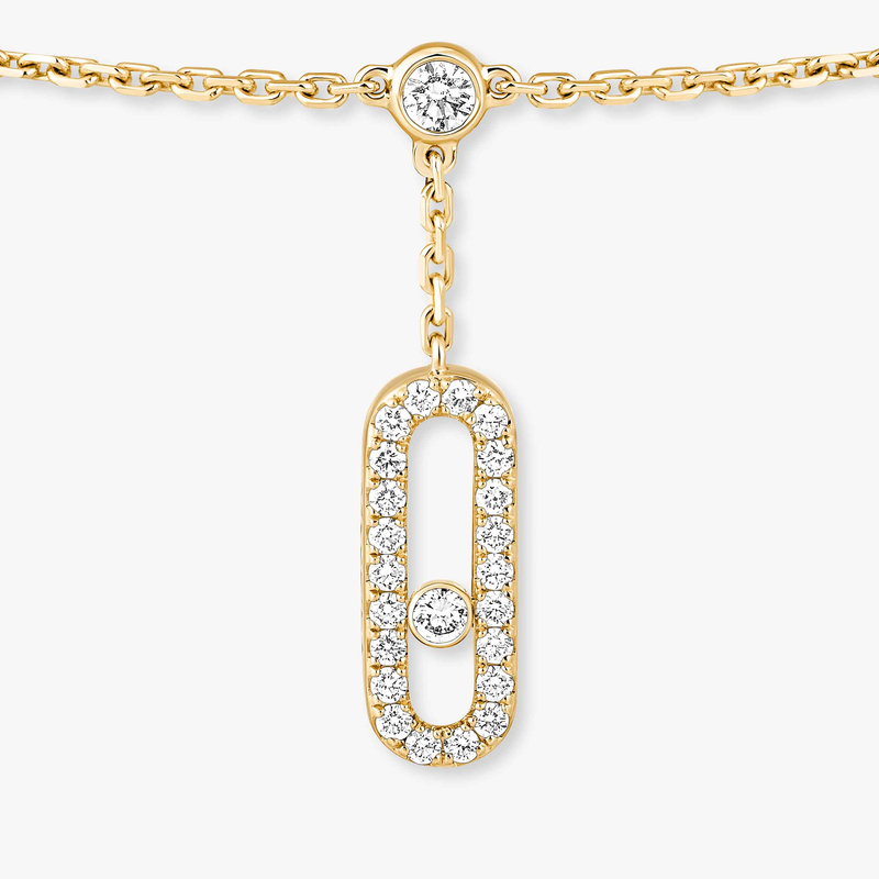 Move Uno Ankle Bracelet Pavé Yellow Gold For Her Diamond Bracelet 06592-YG