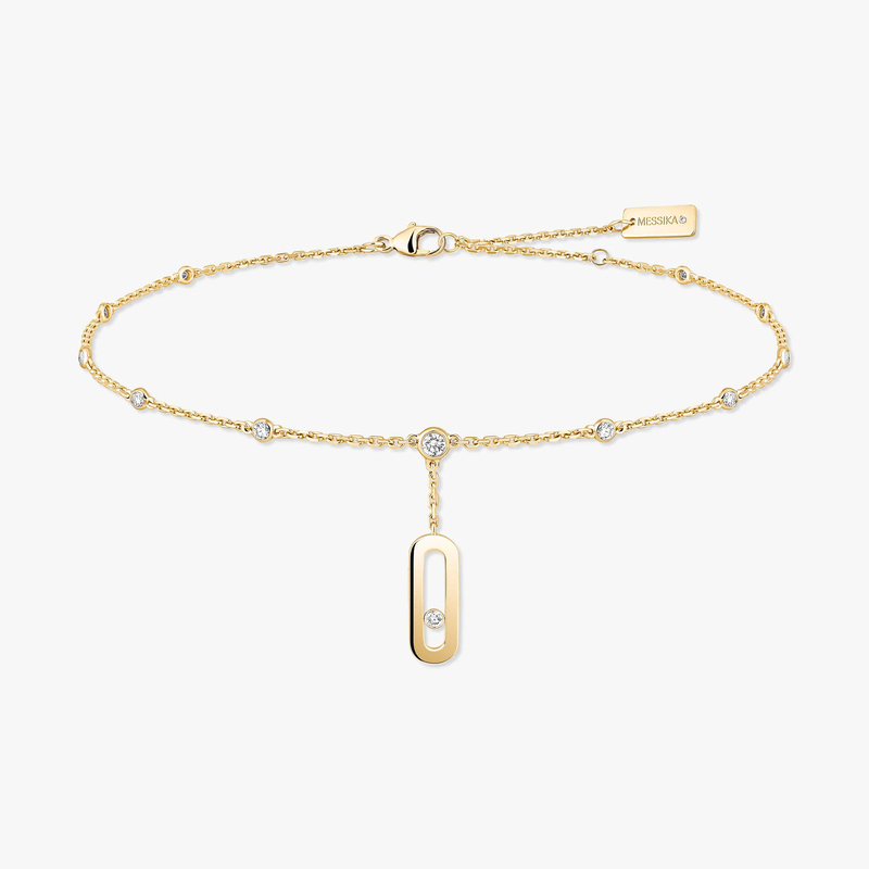 Move Uno Ankle Bracelet Yellow Gold For Her Diamond Bracelet 10100-YG