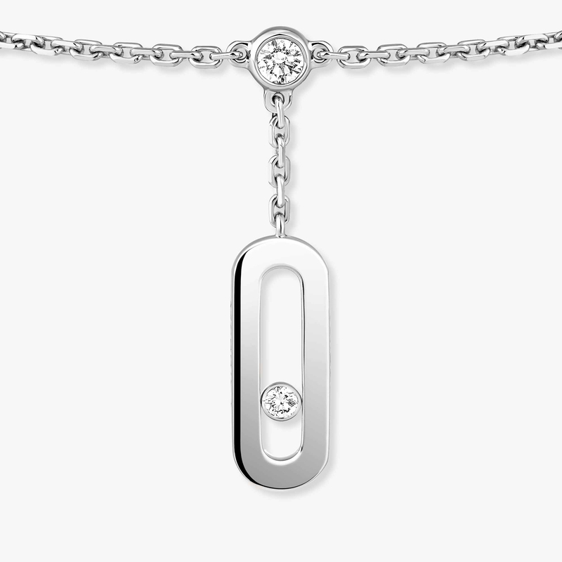 Bracelet Femme Or Blanc Diamant Bracelet de Cheville Move Uno 10100-WG