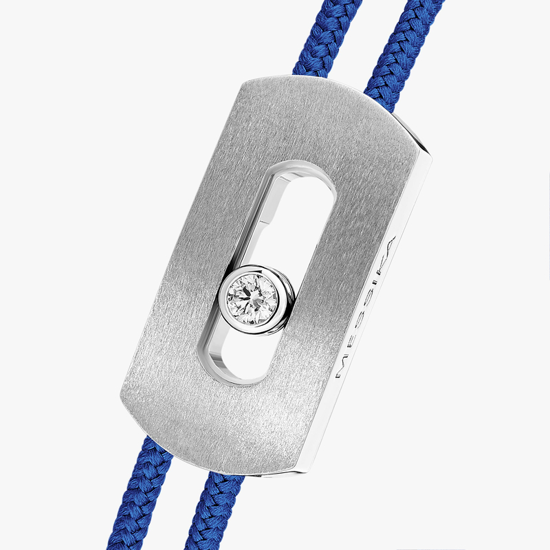 Bracelet Homme Titane Naturel Diamant Cordon Move Titanium Naturel Bleu 14642-TN
