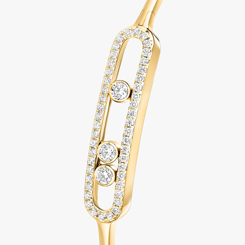 Move Pavé Thin Yellow Gold For Her Diamond Bracelet 05032-YG