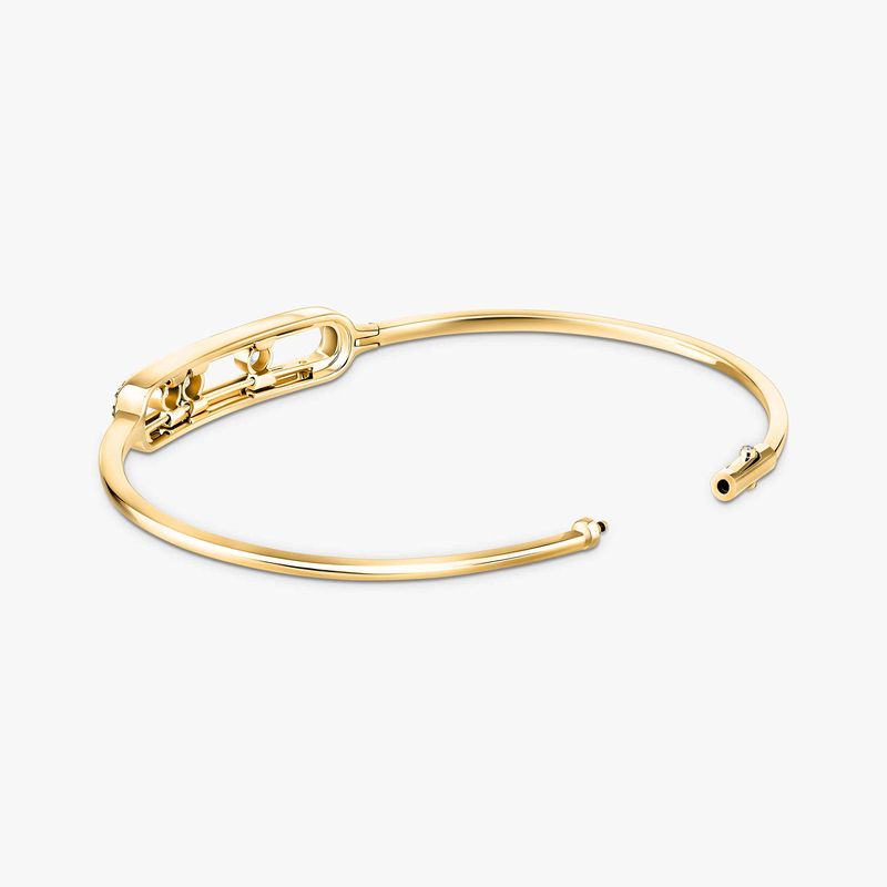 Move Pavé Thin Yellow Gold For Her Diamond Bracelet 05032-YG