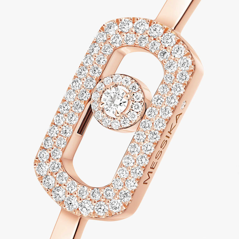 Bracelet Femme Or Rose Diamant Jonc So Move Pavé 13428-PG