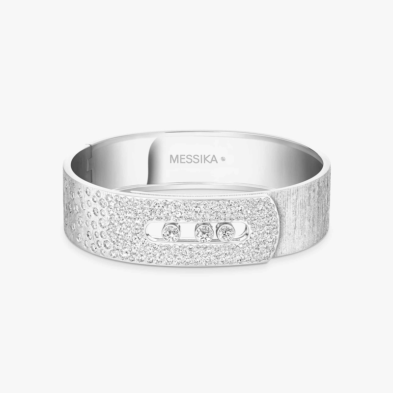 Move Noa chiseled half pavé cuff bracelet