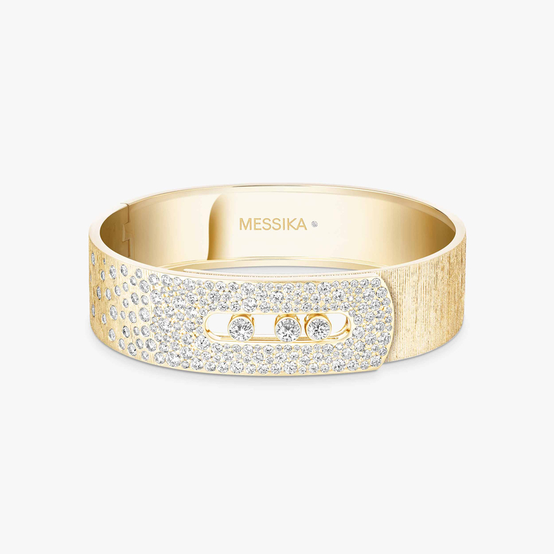 Move Noa chiseled half pavé cuff bracelet