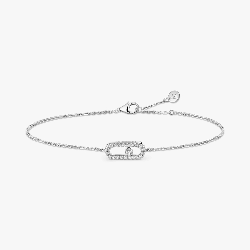 Bracelet Femme Or Blanc Diamant Messika CARE(S) Pavé Enfant 12499-WG