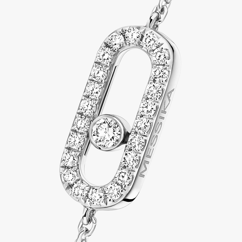 Bracelet Femme Or Blanc Diamant Messika CARE(S) Pavé Enfant 12499-WG