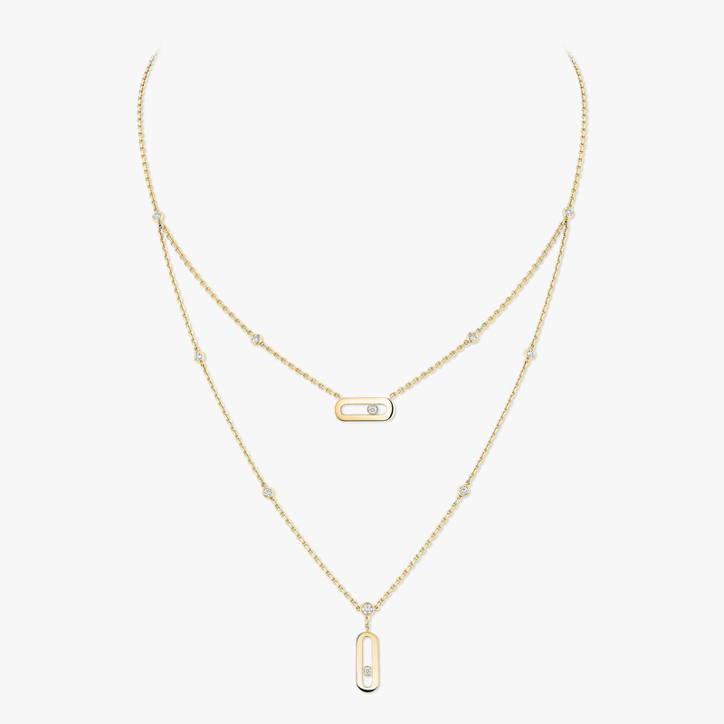 Move Uno 2 Rangs  Für sie Diamant Kette Gelbgold 08852-YG