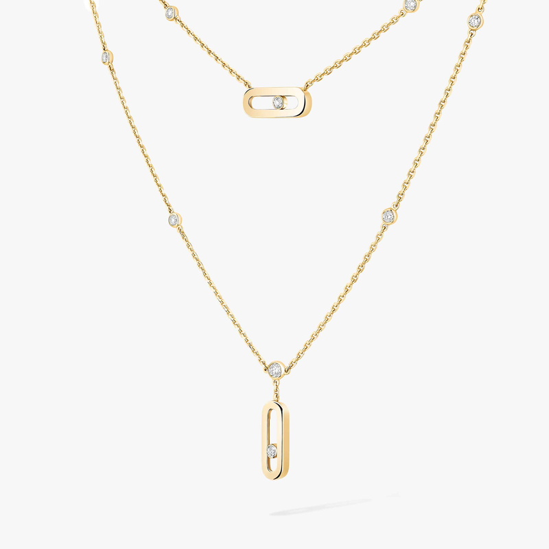Move Uno 2 Rangs  Für sie Diamant Kette Gelbgold 08852-YG
