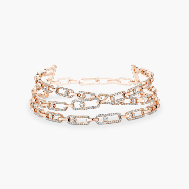 Move Link three-row necklace