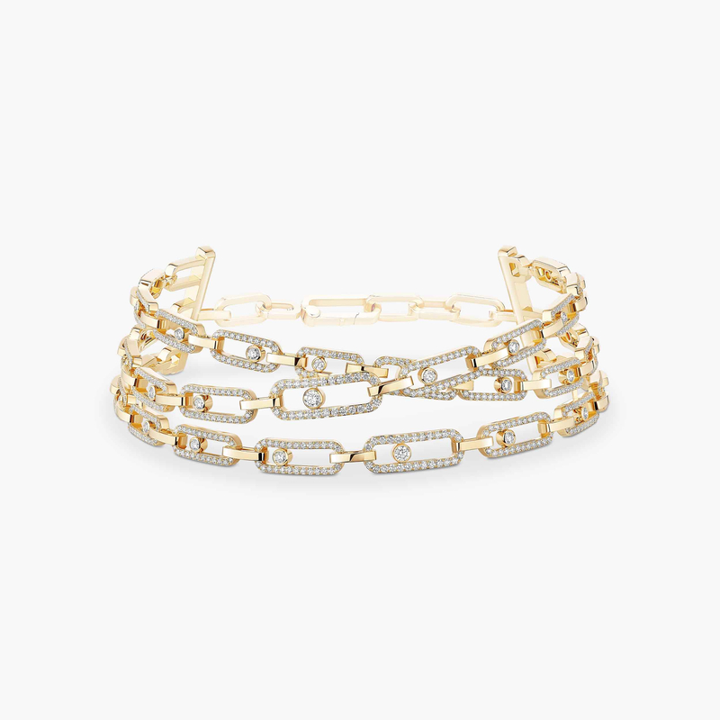 Move Link three-row necklace