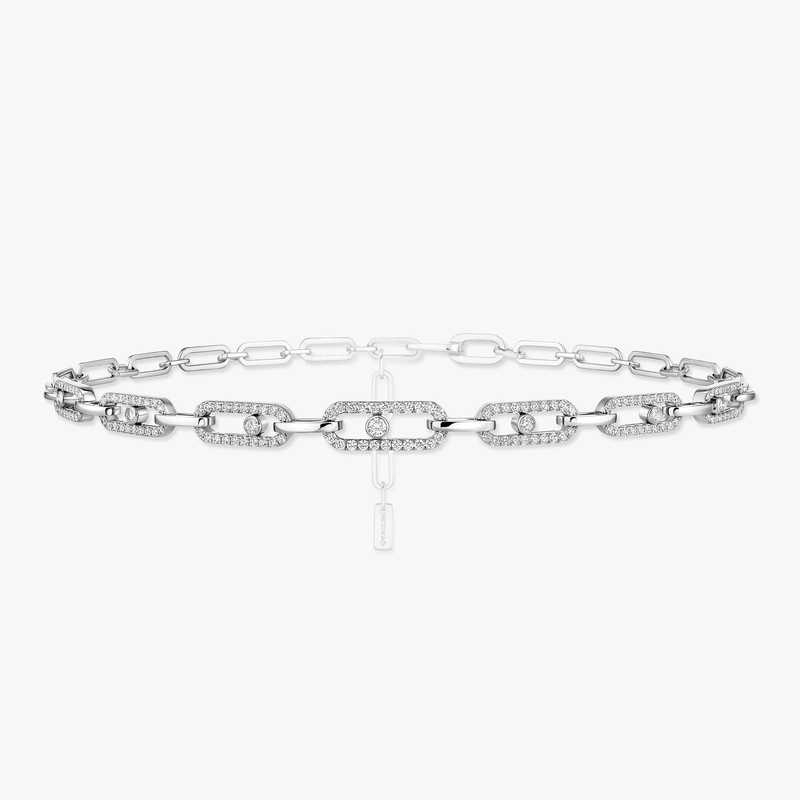 Collier Femme Or Blanc Diamant Choker Move Link Multi 12010-WG