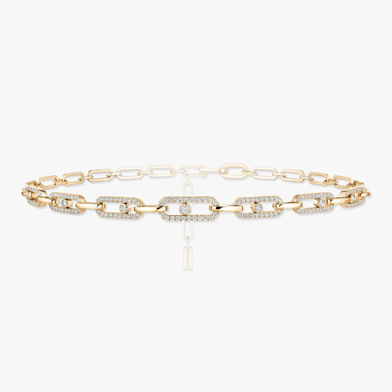 Collier Femme Or Jaune Diamant Choker Move Link Multi 12010-YG