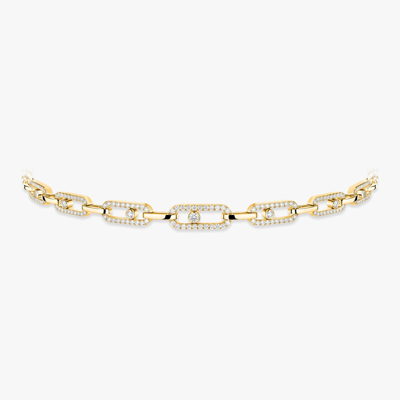 Collier Femme Or Jaune Diamant Choker Move Link Multi 12010-YG
