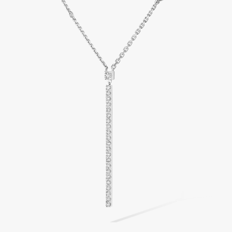 Gatsby Vertical Bar White Gold For Her Diamond Necklace 05448-WG