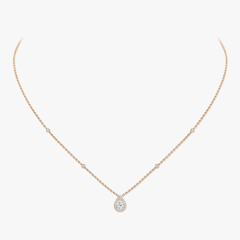 Collier Femme Or Rose Diamant Joy Diamant Poire 0,25ct 05224-PG