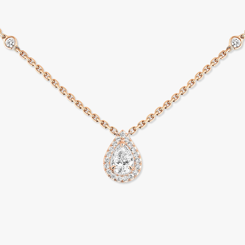 Collier Femme Or Rose Diamant Joy Diamant Poire 0,25ct 05224-PG