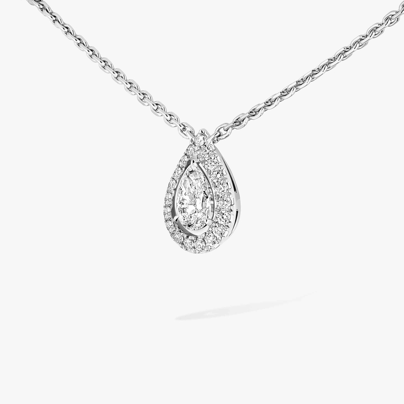 Collier Femme Or Blanc Diamant Joy Diamant Poire 0,25ct 05224-WG