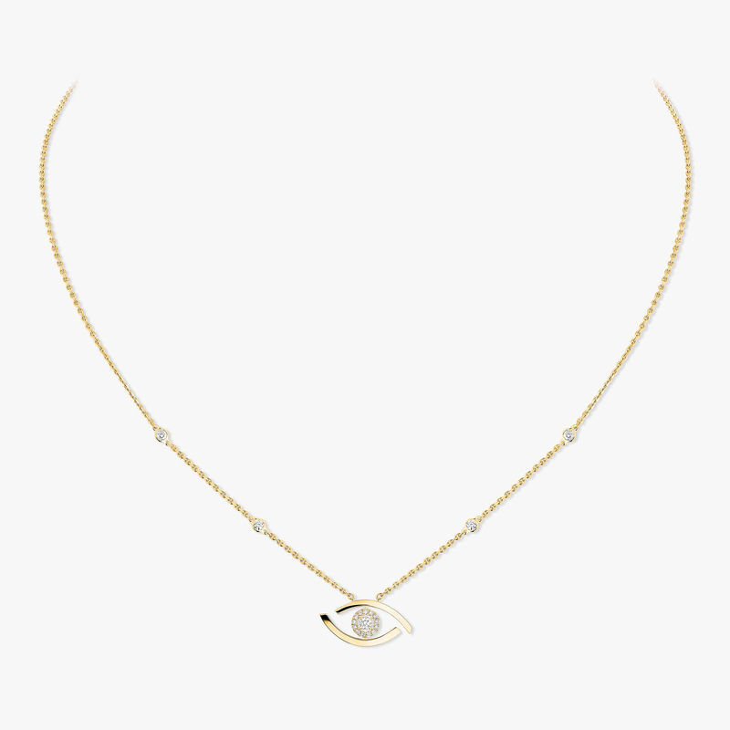 Necklace Femme Yellow Gold Diamond Lucky Eye 07524-YG
