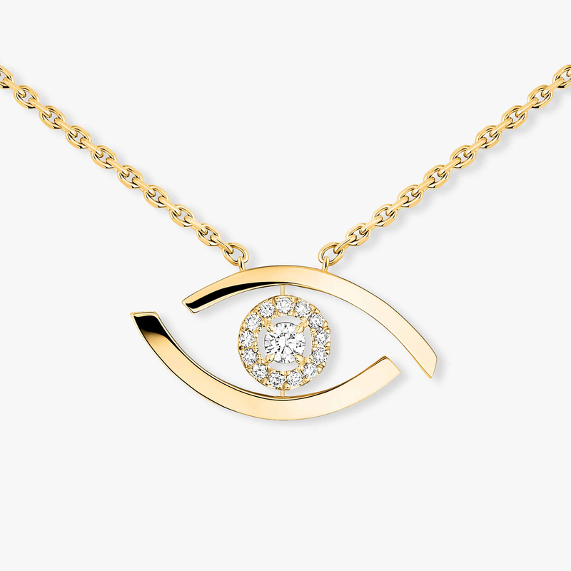 Necklace Femme Yellow Gold Diamond Lucky Eye 07524-YG
