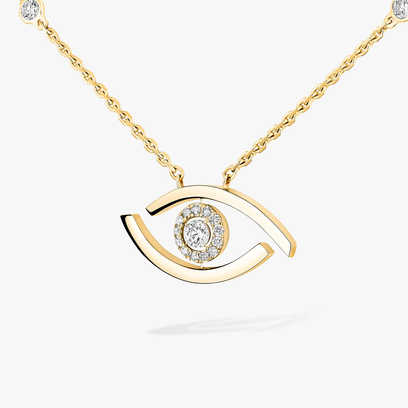 Necklace Femme Yellow Gold Diamond Lucky Eye 07524-YG