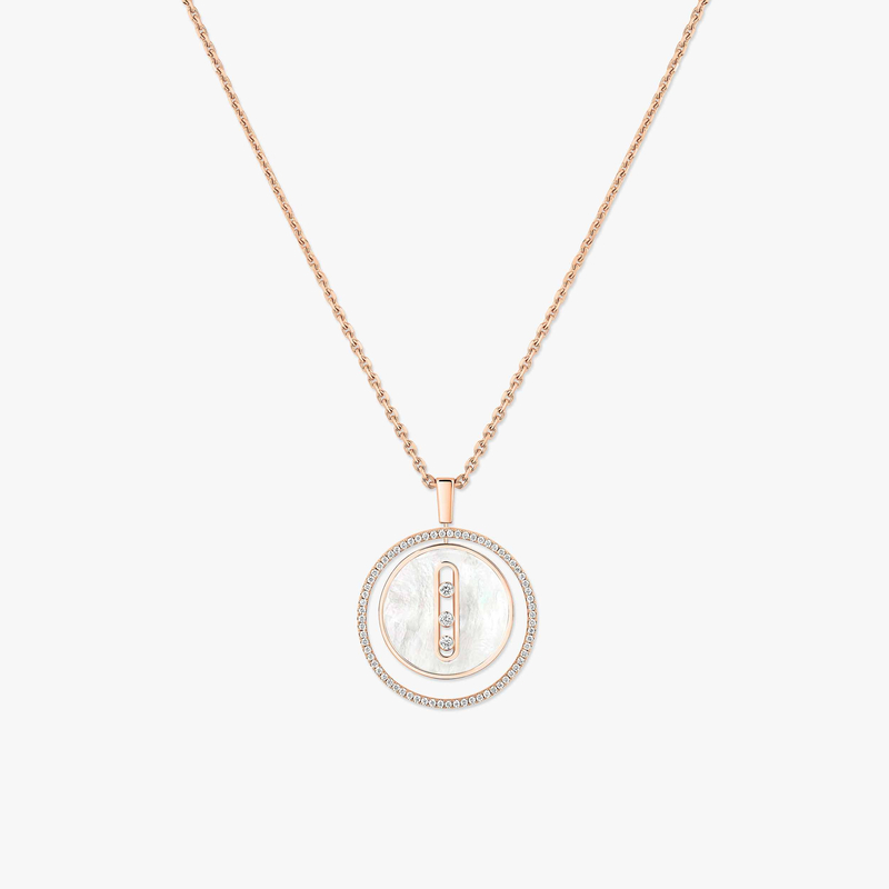 Collier Femme Or Rose Diamant Lucky Move MM Nacre blanche 10834-PG
